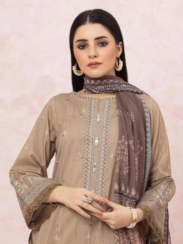 edenrobe Premium Festive Unstitched Lawn 3Pc Suit EWU22V1-26577