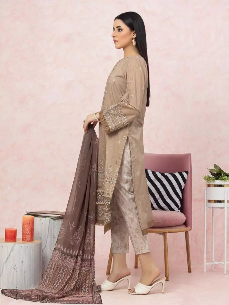 edenrobe Premium Festive Unstitched Lawn 3Pc Suit EWU22V1-26577