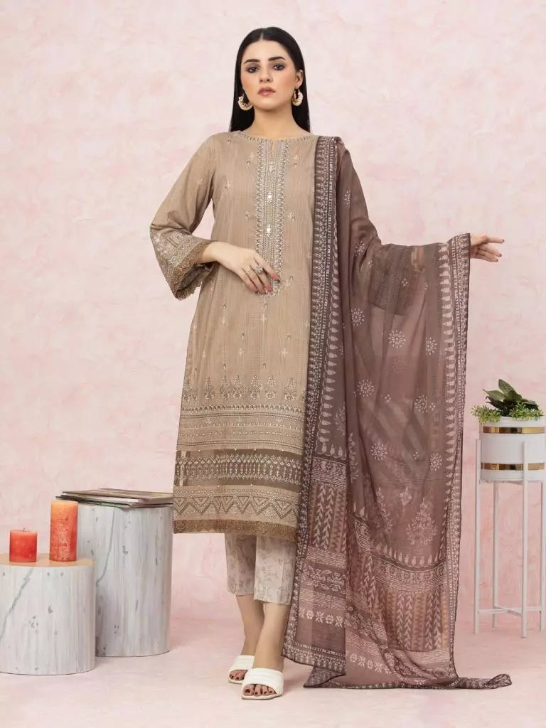 edenrobe Premium Festive Unstitched Lawn 3Pc Suit EWU22V1-26577