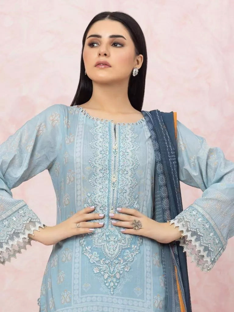 edenrobe Premium Festive Unstitched Lawn 3Pc Suit EWU22V1-26578