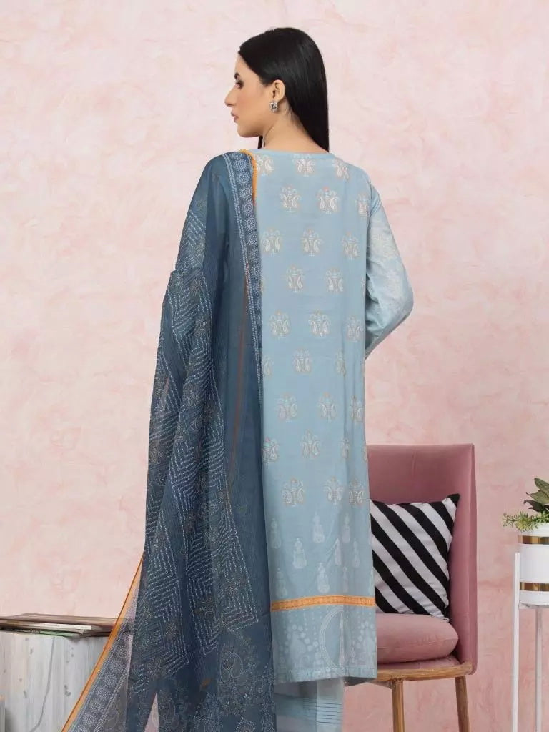 edenrobe Premium Festive Unstitched Lawn 3Pc Suit EWU22V1-26578