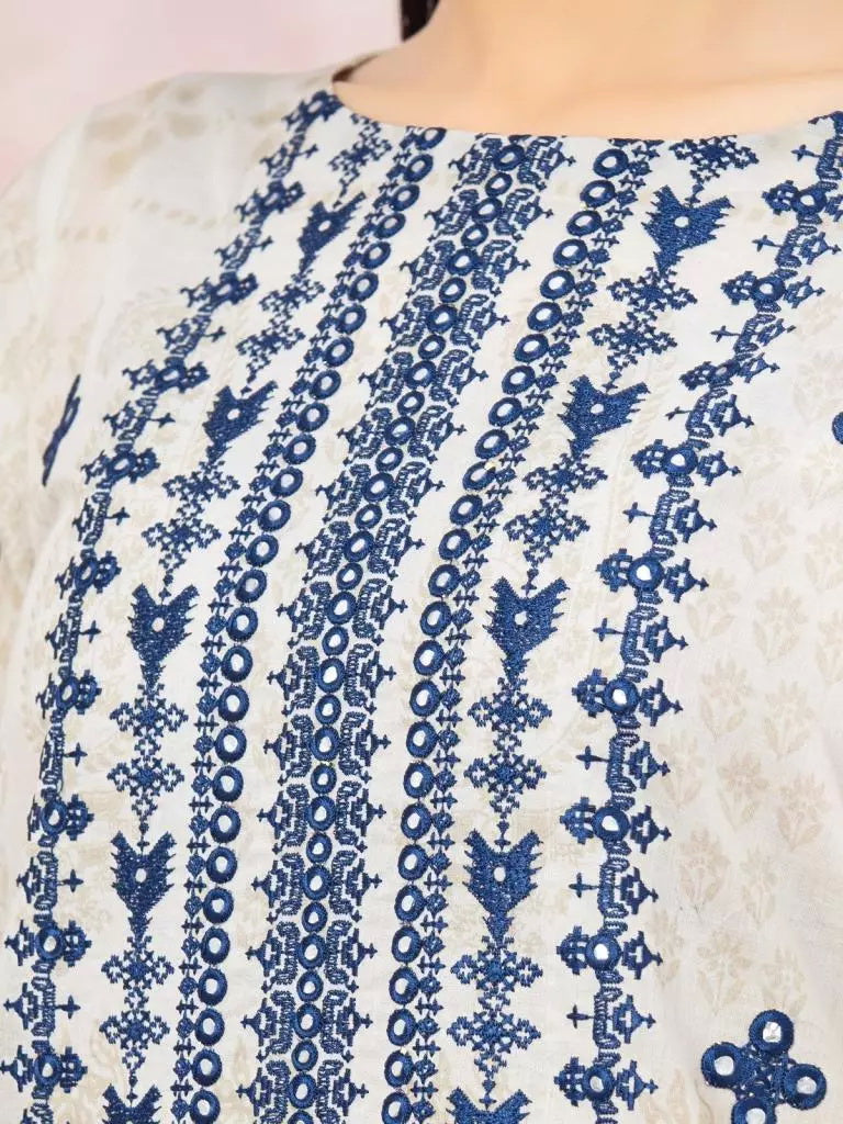 edenrobe Premium Festive Unstitched Lawn 3Pc Suit EWU22V1-26608