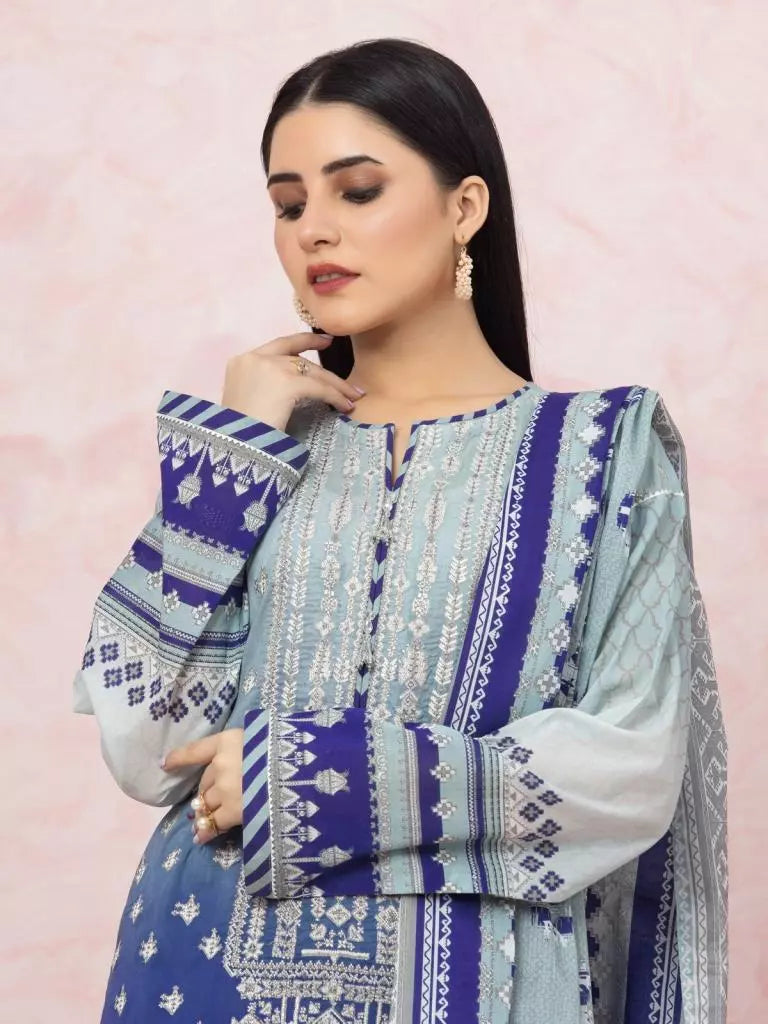 edenrobe Premium Festive Unstitched Lawn 3Pc Suit EWU22V1-26611