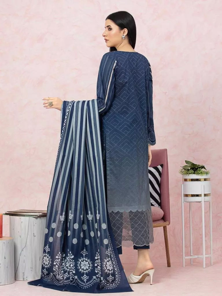edenrobe Premium Festive Unstitched Lawn 3Pc Suit EWU22V1-26619