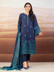 edenrobe Premium Embroidered Crepe Unstitched 3Pc Suit EWU22V10-25074