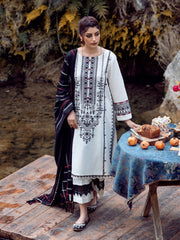 edenrobe Premium Embroidered Crepe Unstitched 3Pc Suit EWU22V10-25075