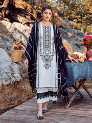 edenrobe Premium Embroidered Crepe Unstitched 3Pc Suit EWU22V10-25075
