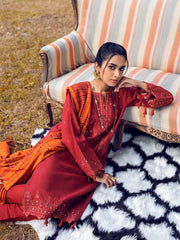 edenrobe Premium Embroidered Crepe Unstitched 3Pc Suit EWU22V10-25078