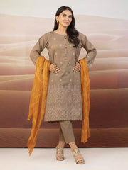 edenrobe Premium Embroidered Khaddar Unstitched 3Pc Suit EWU22V12-25008