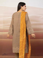 edenrobe Premium Embroidered Khaddar Unstitched 3Pc Suit EWU22V12-25008