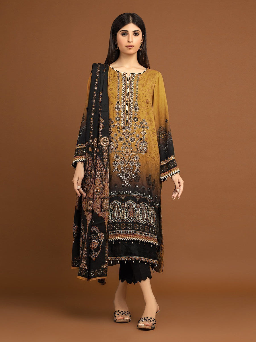 edenrobe Premium Embroidered Unstitched Viscose 3Pc EWU22V13-24044