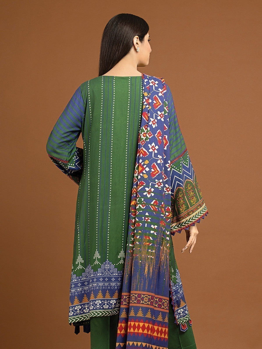 edenrobe Premium Embroidered Unstitched Viscose 3Pc EWU22V13-24049