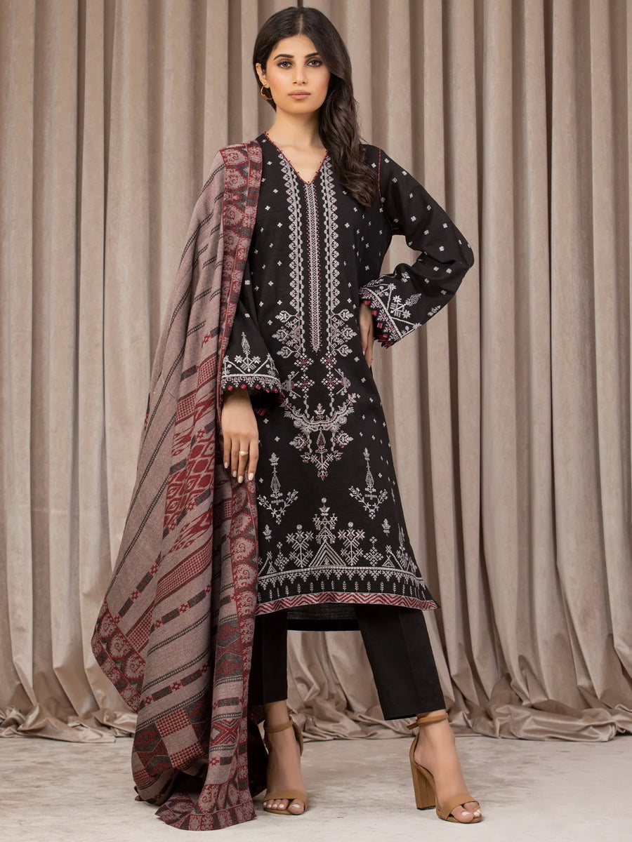 edenrobe Premium Embroidered Marina Unstitched 3Pc Suit EWU22V14-25052