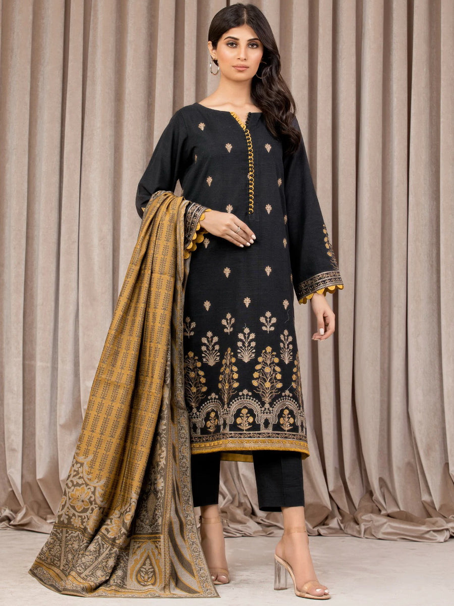 edenrobe Premium Embroidered Marina Unstitched 3Pc Suit EWU22V14-25054