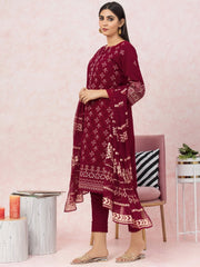 edenrobe Premium Festive Unstitched Crosshatch 3Pc Suit EWU22V17-26490