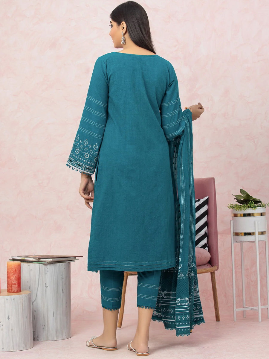 edenrobe Premium Festive Unstitched Crosshatch 3Pc Suit EWU22V17-26495