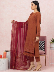edenrobe Premium Festive Unstitched Crosshatch 3Pc Suit EWU22V17-26499