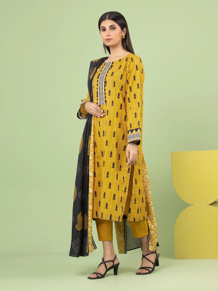 edenrobe Allure Lawn Unstitched Printed 3Pc Suit EWU23A1-26028