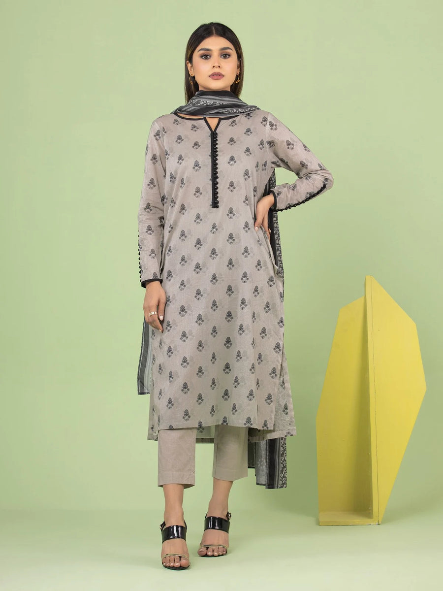 edenrobe Allure Lawn Unstitched Printed 3Pc Suit EWU23A1-26034