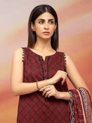edenrobe Allure Lawn Unstitched Printed 3Pc Suit EWU23A1-26038