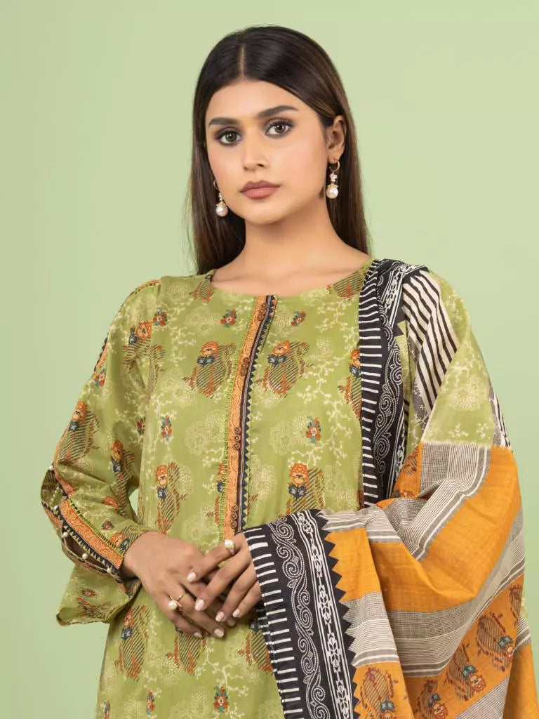 edenrobe Allure Lawn Unstitched Printed 3Pc Suit EWU23A1-26042