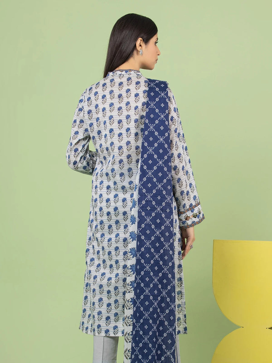 edenrobe Allure Lawn Unstitched Printed 3Pc Suit EWU23A1-26047
