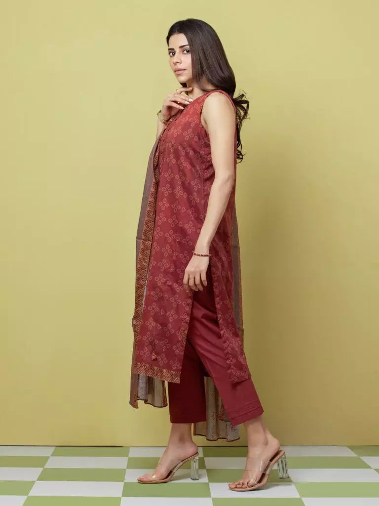 edenrobe Allure Lawn Unstitched Printed 3Pc Suit EWU23A1-26051