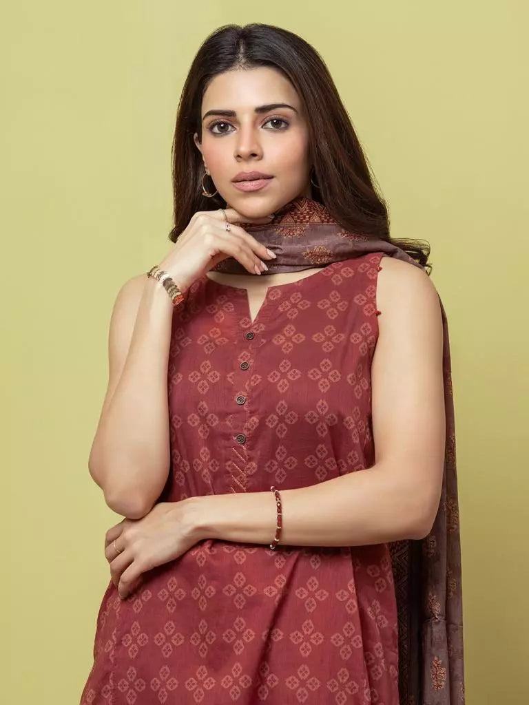 edenrobe Allure Lawn Unstitched Printed 3Pc Suit EWU23A1-26051
