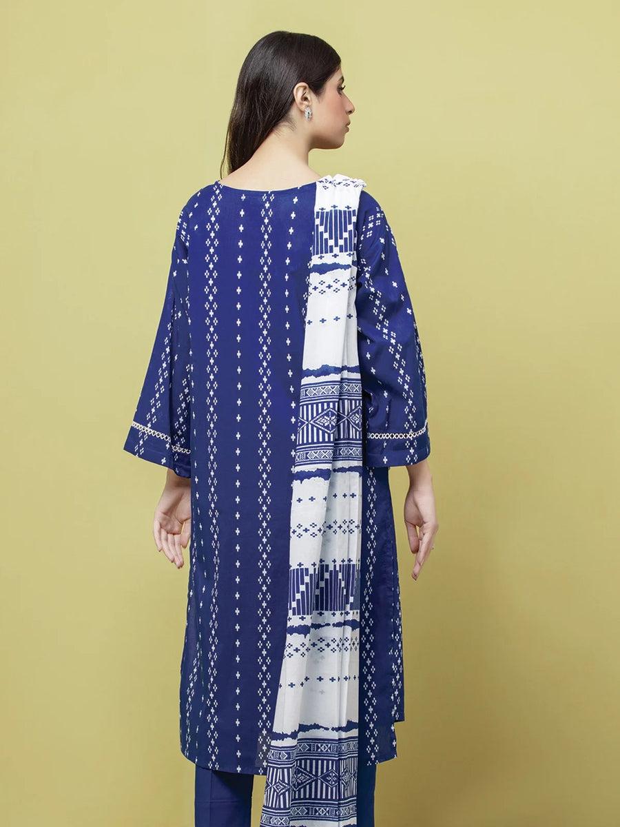 edenrobe Allure Lawn Unstitched Printed 3Pc Suit EWU23A1-26063