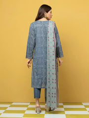 edenrobe Allure Lawn Unstitched Printed 3Pc Suit EWU23A1-26066