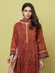 edenrobe Allure Lawn Unstitched Printed 3Pc Suit EWU23A1-26070