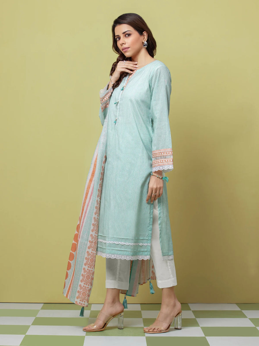 edenrobe Allure Lawn Unstitched Printed 3Pc Suit EWU23A1-26072
