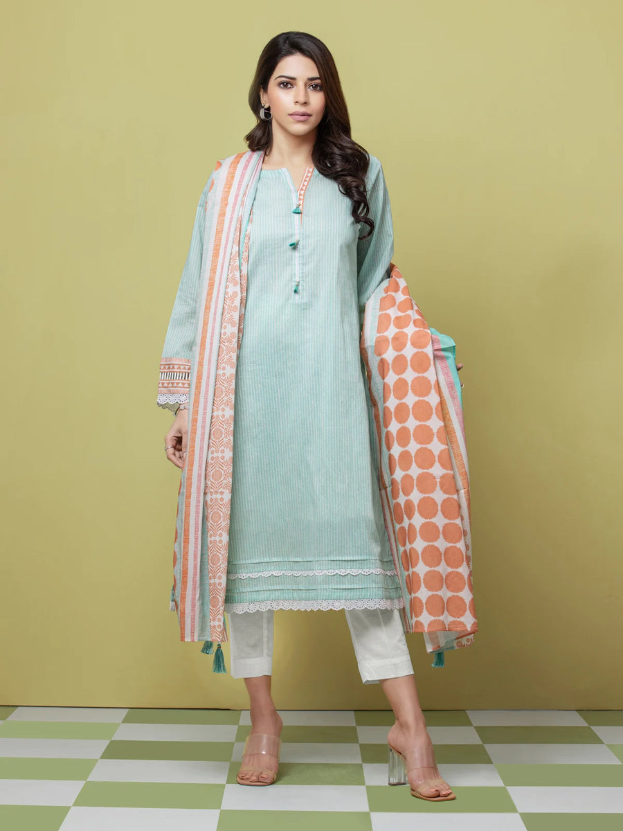 edenrobe Allure Lawn Unstitched Printed 3Pc Suit EWU23A1-26072