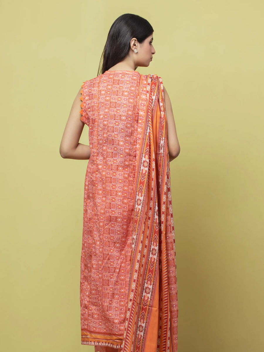 edenrobe Allure Lawn Unstitched Printed 3 Piece Suit EWU23A1-26073