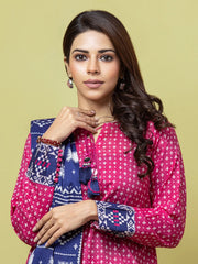 edenrobe Allure Lawn Unstitched Printed 3 Piece Suit EWU23A1-26074