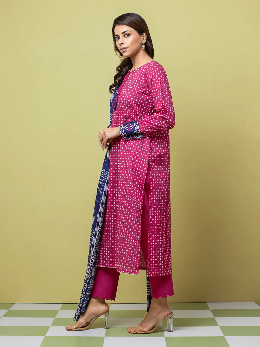 edenrobe Allure Lawn Unstitched Printed 3 Piece Suit EWU23A1-26074