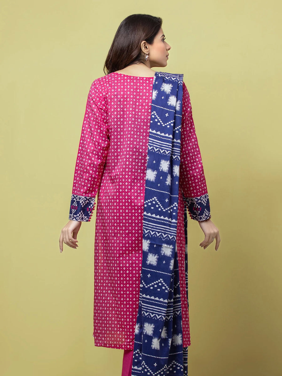 edenrobe Allure Lawn Unstitched Printed 3 Piece Suit EWU23A1-26074