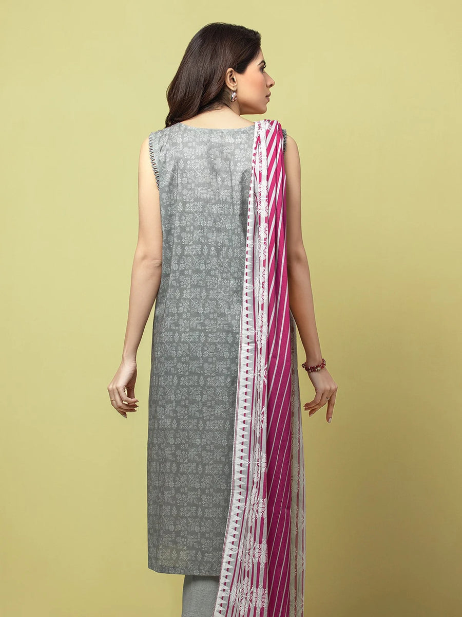 edenrobe Allure Lawn Unstitched Printed 3Pc Suit EWU23A1-26075