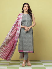 edenrobe Allure Lawn Unstitched Printed 3Pc Suit EWU23A1-26075