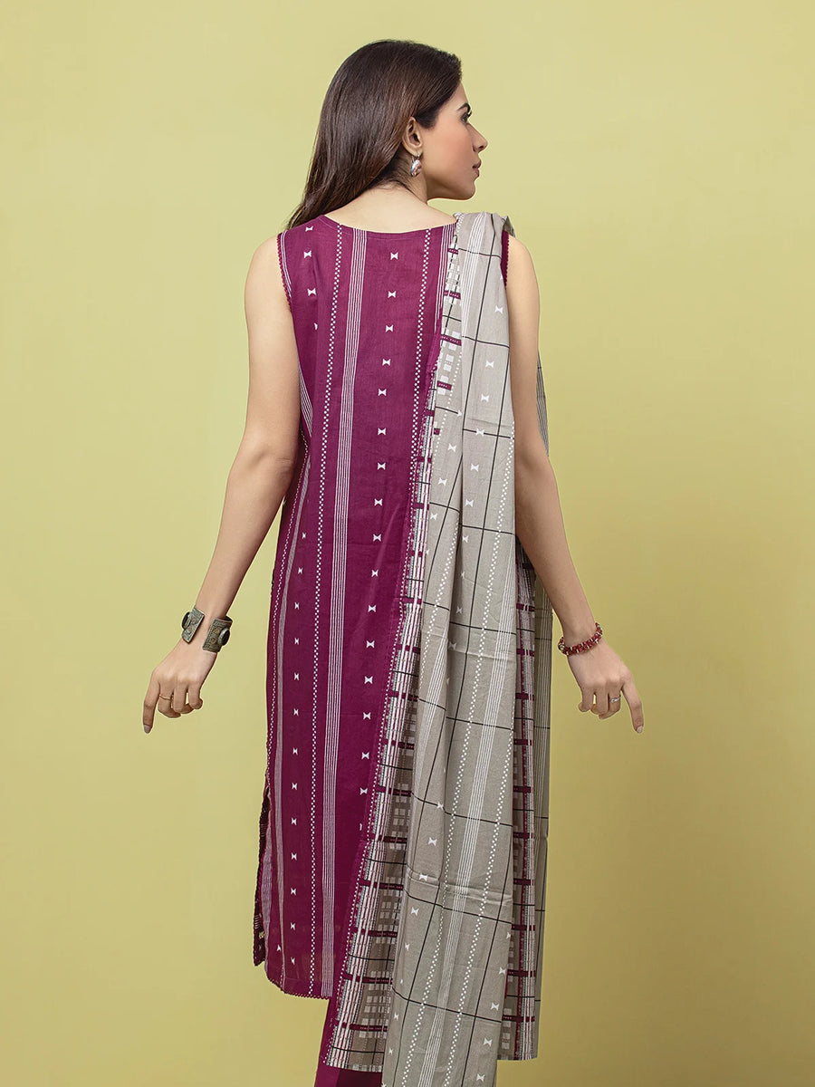 edenrobe Allure Lawn Unstitched Printed 3Pc Suit EWU23A1-26076