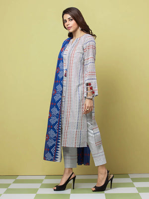 edenrobe Allure Lawn Unstitched Printed 3 Piece Suit EWU23A1-26085