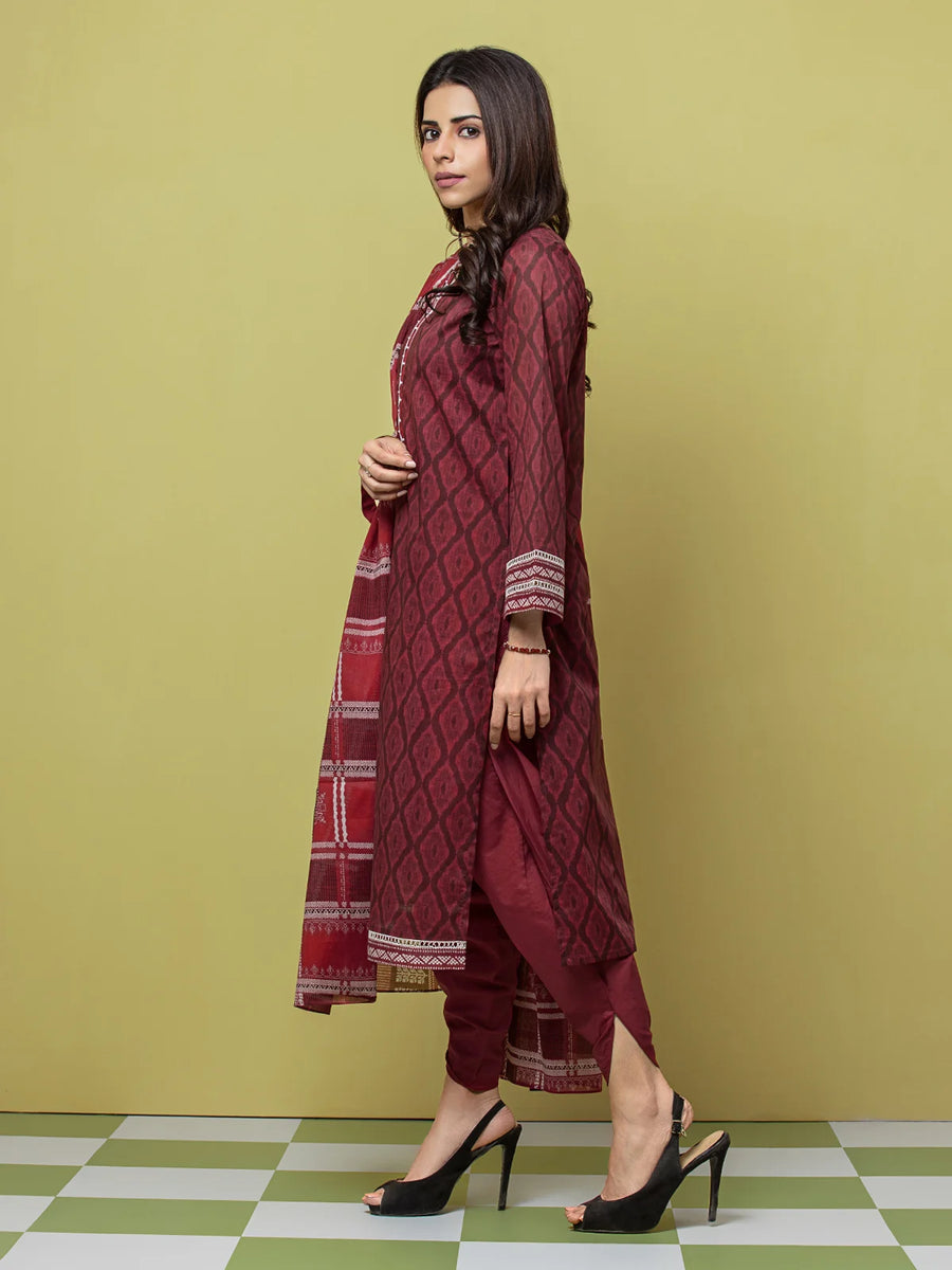 edenrobe Allure Lawn Unstitched Printed 3Pc Suit EWU23A1-26088