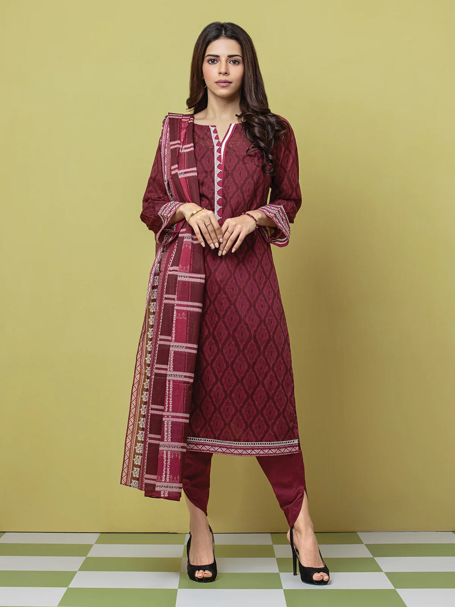 edenrobe Allure Lawn Unstitched Printed 3Pc Suit EWU23A1-26088