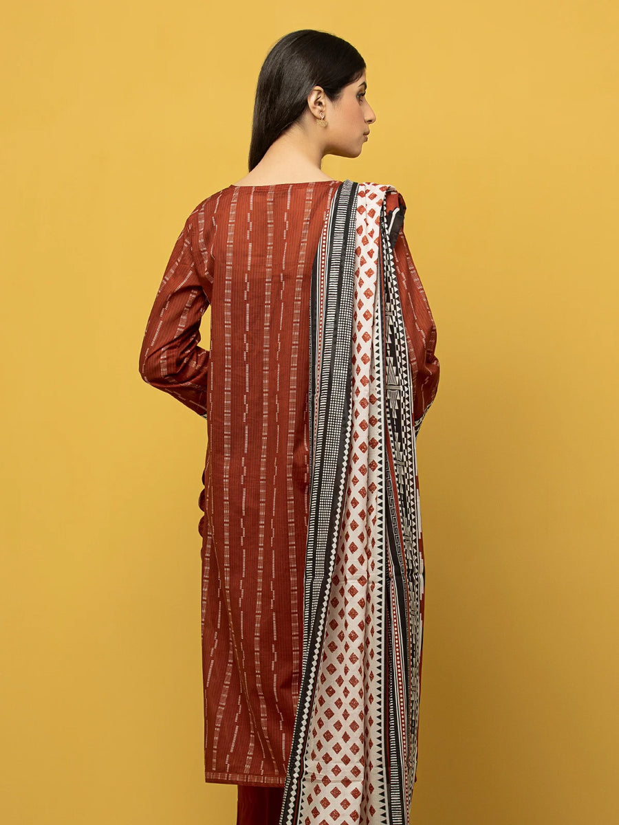 edenrobe Allure Lawn Unstitched Printed 3Pc Suit EWU23A1-26100
