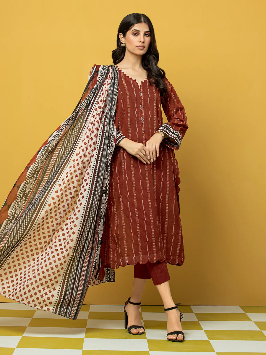 edenrobe Allure Lawn Unstitched Printed 3Pc Suit EWU23A1-26100