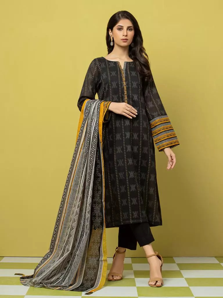 edenrobe Allure Lawn Unstitched Printed 3Pc Suit EWU23A1-26102