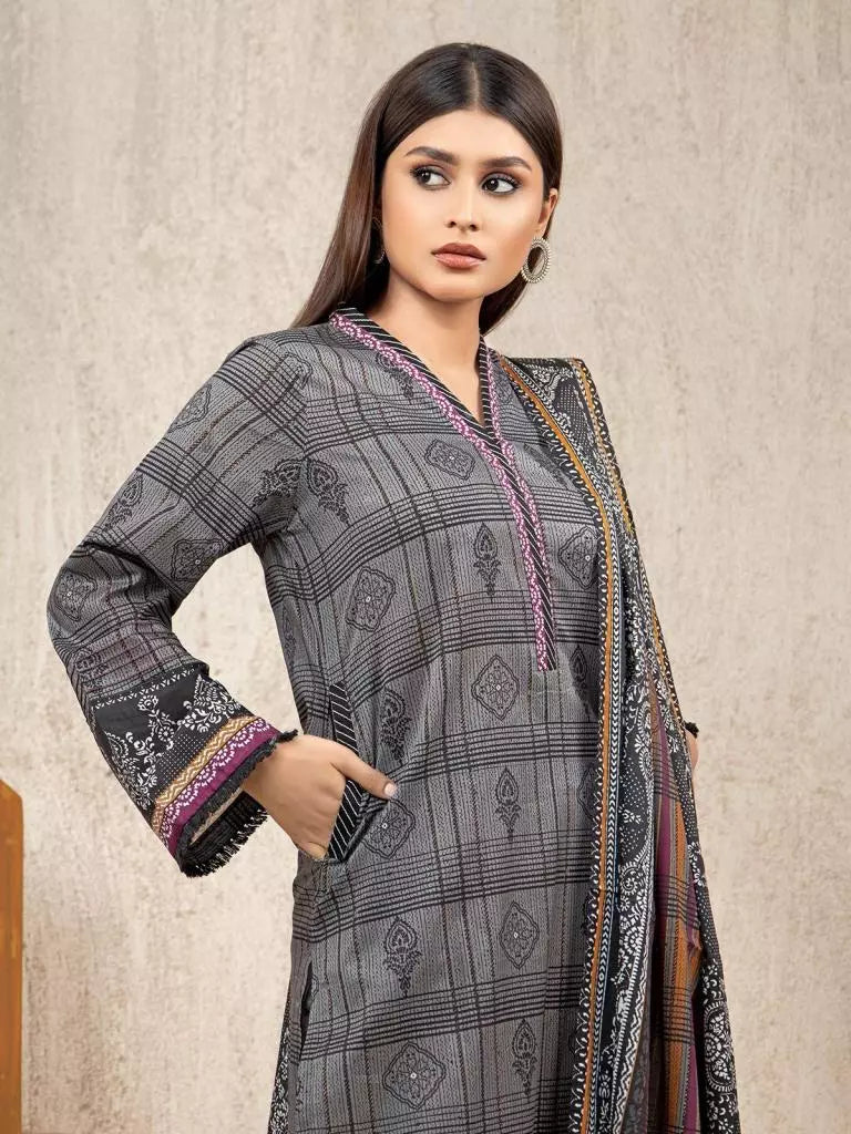 edenrobe Allure Lawn Unstitched Printed 3Pc Suit EWU23A1-26157