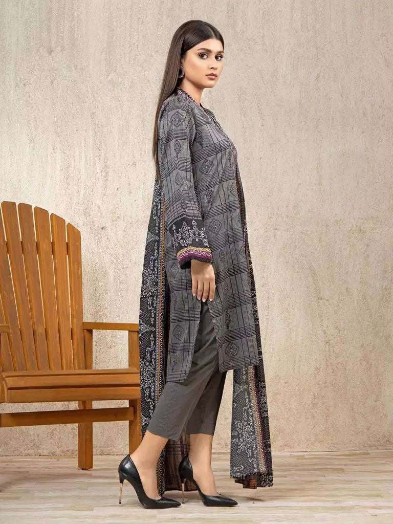 edenrobe Allure Lawn Unstitched Printed 3Pc Suit EWU23A1-26157