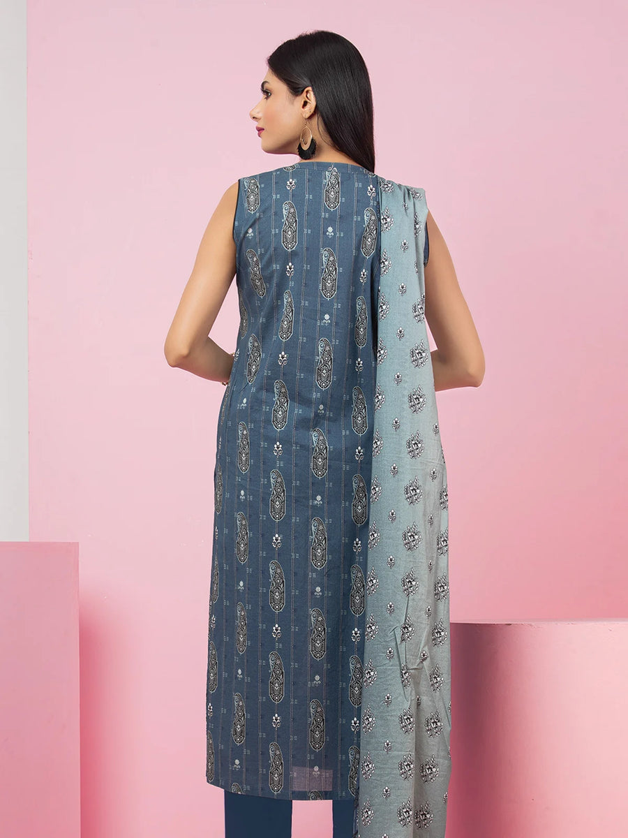 edenrobe Allure Lawn Unstitched Printed 3Pc Suit EWU23A1-26160