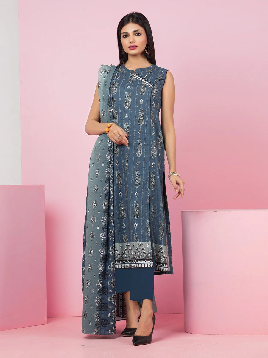 edenrobe Allure Lawn Unstitched Printed 3Pc Suit EWU23A1-26160